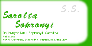 sarolta sopronyi business card